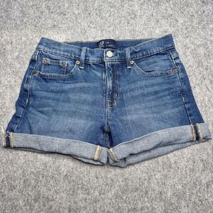 GAP Denim 5" Short Women's Size 2/26 Blue Cuffed Hem Casual Jeans Shorts‎